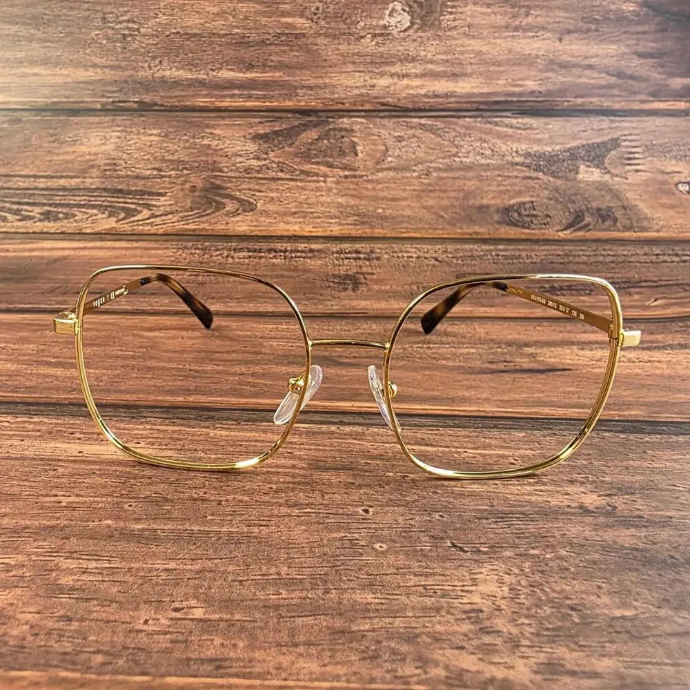 Vogue Women's Gold Frame Eyeglasses 53-17 135mm‎ Square Metal FRAMES ONLY